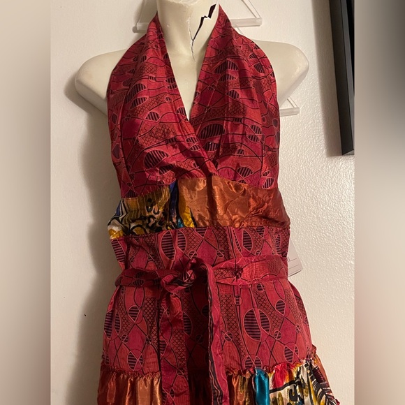 Colorful Halter Maxi Dress - Picture 3 of 5